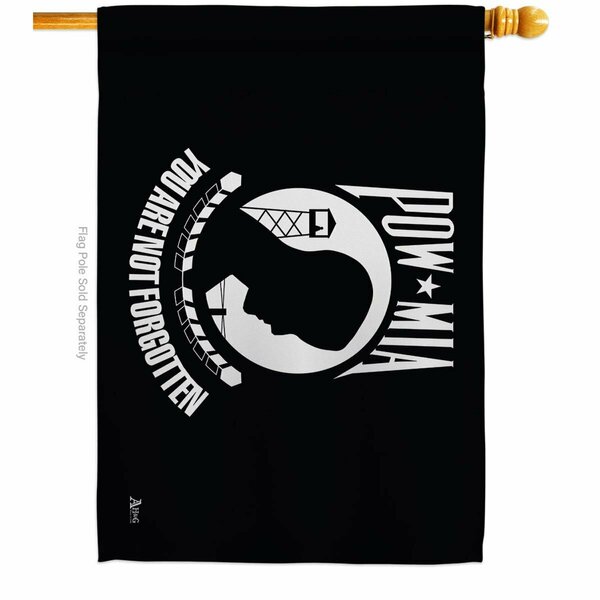Guarderia 28 x 40 in. POW & MIA House Flag with Armed Forces Service Double-Sided Horizontal Flags  Banner GU3875273